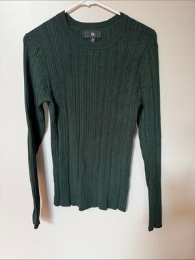 Banana Republic Forest Green Ribbed Crewneck Sweater